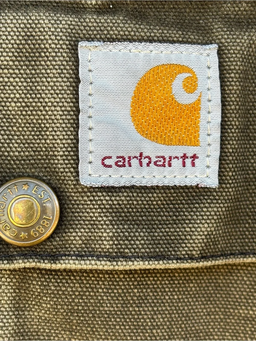VINTAGE CARHARTT Brown DUSTER CHORE CAPE COAT JACKET Large Distressed Faded